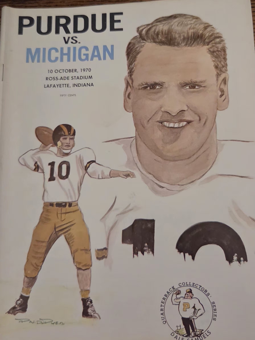 Purdue vs. Michigan 1970 Football Program Cover Art